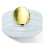 Kullatud s&otilde;rmus 'Chor&eacute;ographie' valgest kullast keraamiline - 11 mm 52 valge