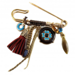 Les Tr&eacute;sors De Lily [P8411] &ndash; Kuldpruun Acapulco disainipross &ndash; 95x75 mm pruun