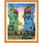 Maaliline teemantmaal Ristpistes Lastetoa sisustus Maja Tikand Mustrid Rhinestone 20X30CM