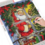 Teemantmaaling lind T&auml;isruudukujuline teemanttikandid j&otilde;ululumememme komplekt Mosaiik talvine kodukaunistuse festivali kingitus Full Round (20X30CM)