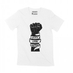 ULTRABASIC meeste T-s&auml;rk BLM Revolution Fist s&auml;rk Must Fist T-s&auml;rk Vintage Graphic Apparel XS valge