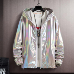 Naiste &uuml;lisuured topid Suvised lahedad helkursumma kaitse Tuulekindel Windcheater Fashion Mitmev&auml;rviline veekindel vihmamantel Kapuutsiga jope naistele 3XL