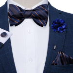 Dibangu 4 PCS kikilipsu komplekt meestele Business Formaalne siidist iseseisev kikilips Boutonniere Pocket Square mansetin&ouml;&ouml;pide komplekt LH-3024