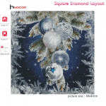 Huacani teemantmaali j&otilde;ulupall Uued teemanttikandid Lumimaastik K&auml;sitsi valmistatud kingituseks seinakleebised Full Square 20*20 cm