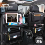 Mitme taskuga autoistme seljatoe rippkott Universaalne auto PU nahast hoidikott kokkupandav riiul must