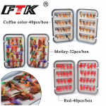 FTK 32/40tk 1-osaline k&auml;rbsep&uuml;&uuml;gis&ouml;&ouml;t Liblikap&uuml;&uuml;gis&ouml;&ouml;t K&auml;rbsed forellikonks kuivs&ouml;&ouml;t p&uuml;&uuml;gis&ouml;&ouml;t 40pcs pruun
