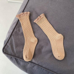 Uued Korea armsad Kawaii lapsed, t&uuml;drukud, p&otilde;lved, pikad sokid, puuvillased volangid, &uuml;hev&auml;rvilised sukad v&auml;ikelastele v&auml;ikelaste riiete jaoks M