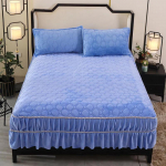 Talvine kristallist sametist voodikate Kahekihiline paks tepitud tr&uuml;kkimine paks sametmadratsi katteleht libisemiskindel kaitsekate 120x200cm