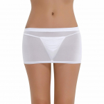 Naiste seksikas &uuml;li&otilde;huke l&auml;bipaistev pesu suvine elastne madala v&ouml;&ouml;kohaga m&auml;hitud puusaseelikud, erootiline klubipeo super mini seelik valge