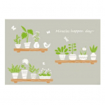 Seinakleebis Bonsai taimemustriga Isekleepuv PVC taustaga klaasist kleebis