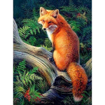Teemantmosaiik Fox 5D Teemantmaaling Loom Fox T&auml;ielik teemanttikandid Rhinestones Pilt Ristpistekomplektid Kodukaunistus Full Round 60x90CM