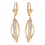 Kinel Long Rose Gold Color Leaf K&otilde;rvar&otilde;ngad Naistele L&auml;ikiva tsirkooniga roosa kuldne v&auml;rv