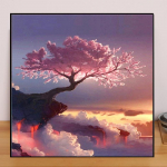 Maastik DIY 5D Teemantmaal kalju vana puu teemanttikandid T&auml;ielik Lay Anime ristpistes komplektid Kodukaunistus K&auml;sitsi valmistatud kingitus Round 25x25cm