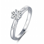 Bague Ringen Real 1,0-karaadised moissaniidist teemants&otilde;rmused naistele peened ehted, 925 sterling h&otilde;bedane kihlus pulmadaam Anillo 5 valge