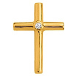 Altesse [R5710] - valge kullaga  Cross  kullatud ripats - 16x12 mm valge