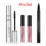 4 tk/komplekti silikoonharjapea pikendus, koolutav ripsmetu&scaron;&scaron; + mittenakkuv Cup huulepulk kauap&uuml;siv huulel&auml;ige + kergesti m&auml;&auml;rduv silmapliiats 4Pcs/Set