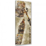 L&otilde;uenditr&uuml;kk London Big Ben Retro Vintage 30x90 pruun