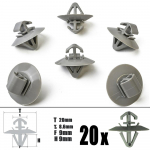 20x plastikklambrid Opel Vivaro Renault Trafic k&uuml;ljeliistule Alumise kaitse ukse trimmipaneeli kinnitused 7703077421 500326896 20X