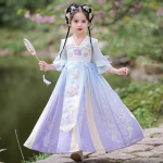 T&uuml;druk Hanfu iidne kost&uuml;&uuml;m lapsed Hiina stiilis v&auml;ikese t&uuml;druku kleit Tang kleit printsessi seelik rahvariided lapsed S