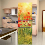 Valge lillega k&uuml;lmikuukse kaunistused Elegantsed lilled K&uuml;lmkapi kleebis Isekleepuv seinakleebised Vin&uuml;&uuml;ltapeet Seinapilt 60x150cm