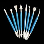 8 tk/komplekt koogikaunistamise t&ouml;&ouml;riistad Kahe otsaga fondant koogikaunistamispliiats Modelling Clay savi t&ouml;&ouml;riist sinine