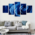 Suur sinine roos lilleline l&otilde;uend seinakunst Pildiplakatid ja v&auml;ljatr&uuml;kid Suured moodsad lilled Kodukaunistusega tr&uuml;kk Magamistoa jaoks 20x35cm*2 20x45cm*2 20x55cm*1