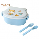 1 komplekti l&otilde;unas&ouml;&ouml;gikonteiner Kahekihiline S&auml;ilitab v&auml;rskuse Topeltkl&otilde;psuga kujundus Praktilised lapsed Armas multifilmikujuline Bento Box Piknikuvarustus sinine