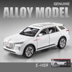 1/24 skaalaga HongQi E-HS9 maasturi sulamist uus energiaga automudel, metallist m&auml;nguasjade valatud s&otilde;idukid, automudelid, heli- ja kerged lastekingitused 1/24-21.5x9x7.3cm valge