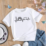 (Aasia suurus) Naiste T-s&auml;rk Kass Sweet Pet Trend Animal Sweet Print Tee Top Moodne Naiste riided L&uuml;hikeste varrukatega graafilised T-s&auml;rgid S
