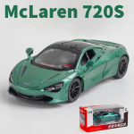 1:32 Scale McLaren 720S m&auml;nguasja mudelauto, tsingisulamist tagasit&otilde;mmatav auto koos heli ja valgusega ning avatud kerega uks, m&auml;nguauto lastele poisile t&uuml;drukule kingitus 1/32-16x8.5x4.5cm roheline