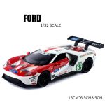 1/32 skaalaga Ford V8 GT Diecast automudeli m&auml;nguasi, tagasit&otilde;mmatav m&auml;nguasi koos heli ja valgusega lastele v&auml;ikelastele poistele t&uuml;drukutele m&otilde;eldud kingituste kollektsioon 1/32-15x6.5x3.5cm punane/sinine