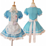 Lolita must-valge neiu kleit, armas naiste kawaii kleit Rollim&auml;ngu kost&uuml;&uuml;m Halloweeni peo cosplay l&uuml;hikeste varrukatega r&otilde;ivad S