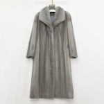 S&uuml;gis- ja talvine kunstkarusnahast naiste lahtine massiivne mantel XL helehall v&auml;rv