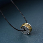 Meeste kaelakeed, &uuml;mmargune ripats, roostevabast terasest kuue s&otilde;naga kaelakee meestele Amuletiga punutud k&ouml;iega ehted