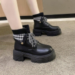 Saapad Naiste Platvorm Mootorrattasaapad Naiste S&uuml;gistalvejalatsid Naiste Gothi l&uuml;hikesed saapad 35 must