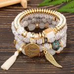 4tk/komplekt Boho elastne k&ouml;is tutt K&auml;ev&otilde;rud Statement Vaigu kristallkivist k&auml;sitsi valmistatud helmed k&auml;ev&otilde;rud k&auml;ev&otilde;rud moepeoehted