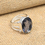 Iolite Gemstone 925 Sterling H&otilde;bedast k&auml;sitsi valmistatud ehtes&otilde;rmus naistele 4 sinine
