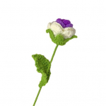 Punutud roosist k&auml;sitsi valmistatud heegeldatud lill Kaunis kauakestvast l&otilde;ngast heegeldatud roosilill kodu kaunistamiseks lilla