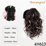 XINRAN s&uuml;nteetilisest k&uuml;&uuml;nisklambrist l&uuml;hikese hobusesaba lainega poni saba klambriga parukas poni pikendusjuukses naistele 30cm