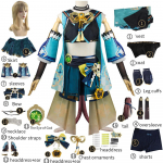 Genshin Impact Kirara Cosplay kost&uuml;&uuml;m Kirara komplektid seelik l&uuml;hikesed p&uuml;ksid mantel vest peakate saba Parukas Naiste vormiriietus uhke pidu L