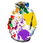 Naiste Meeste Pullover &Uuml;ler&otilde;ivad 3D digitaalprintimine Paar kapuuts Pika varrukaga kapuutsiga dressipluus avara taskuga vabaaja pulloverid S
