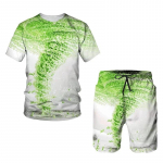 Suvemood Meeste T-s&auml;rgid Riietus&uuml;likonnad Isikup&auml;rastatud Lightning 3D Prinditud l&uuml;hikeste varrukatega meeste sportlike vabaaja l&uuml;hikeste p&uuml;kste komplekt L