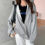 S&uuml;gis- ja talvine avar naiste vabaaja pikkade varrukatega kapuuts Harajuku retro &uuml;hev&auml;rviline kapuuts M hall