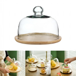 Bambusest koogialus koos kuplileivaga serveerimisvaagnaga magustoidutaldrik magustoidupoe jaoks for 8in Cake