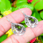 Natural Smoky Topaz Gemstone Handmade 925 Sterling Silver Earring 1.65 k2v15