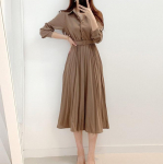 Naiste mood Elegent t&auml;ispuuvillasegust vintage pikk maksis&auml;rkkleit XS kohv