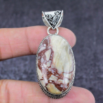 Natural Wild Horse Gemstone Handmade 925 Sterling Silver Gift Pendant 2.25 l3p98