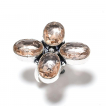 Natural Morganite Gemstone Handmade 925 Sterling Silver Ring Size 7.5 p9g67