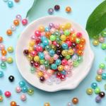 Avaleht 6mm AB Erksav&auml;rviline Mitmetahulised kuulhelmed Akr&uuml;&uuml;l Mood DIY Ehted Aksessuaarid Loominguline 200tk 200Pcs