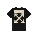 Off-White Kuldse Nooltega Teip Plaaster Klassikaline T-s&auml;rk Meeste Topid Must OMAA038G20JER0021048 XS